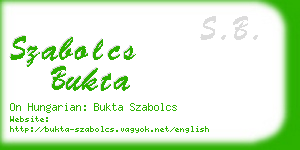 szabolcs bukta business card